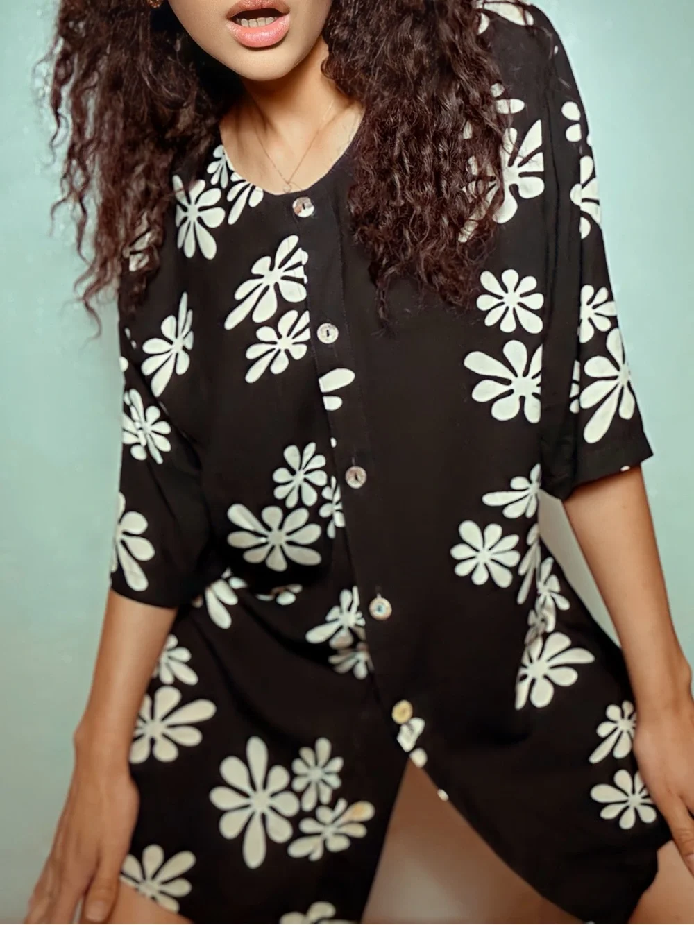 Vintage 80’s Loky Daisy Tunic/top  Size xs/s
